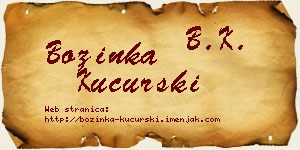 Božinka Kucurski vizit kartica